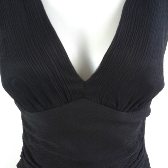 Express Black Silk Dress Fit & Flare Lined 4 - Picture 3 of 8
